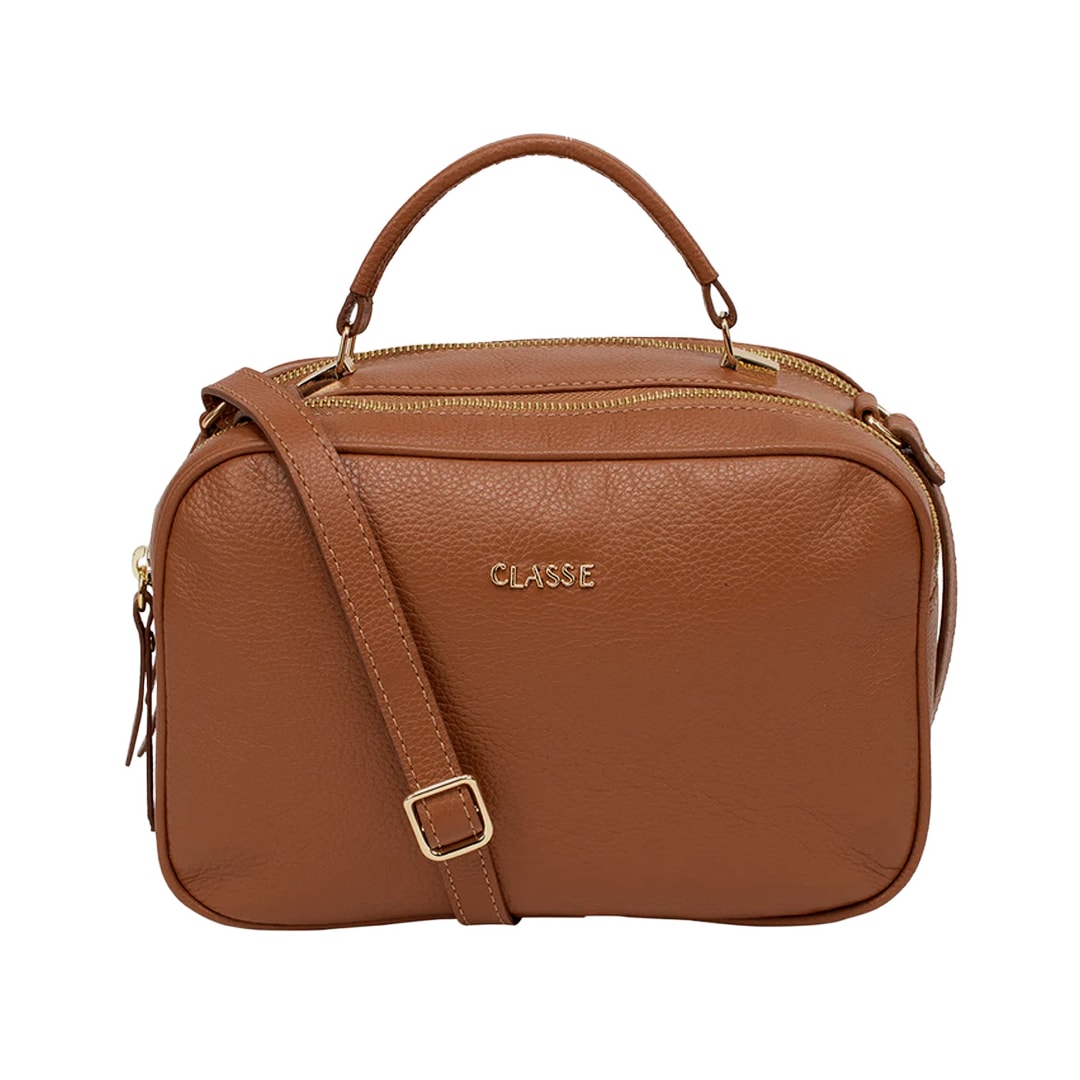 Bolsa Classe Feminina Camera Bag De Couro 2846-2 Nocciola