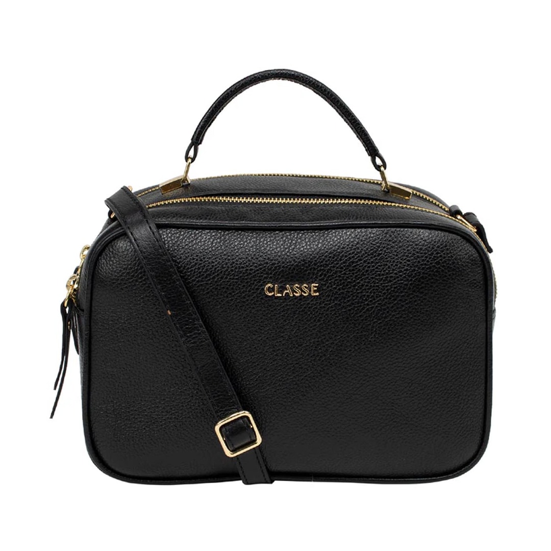 Bolsa Classe Feminina Camera Bag De Couro 2846-2 Preto Bolsa Classe Feminina Camera Bag De Couro 2846-2 Preto