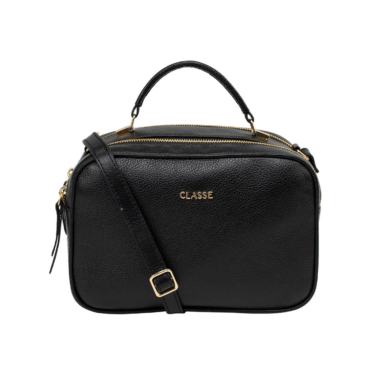 Bolsa Classe Feminina Camera Bag De Couro 2846-2 Preto Bolsa Classe Feminina Camera Bag De Couro 2846-2 Preto