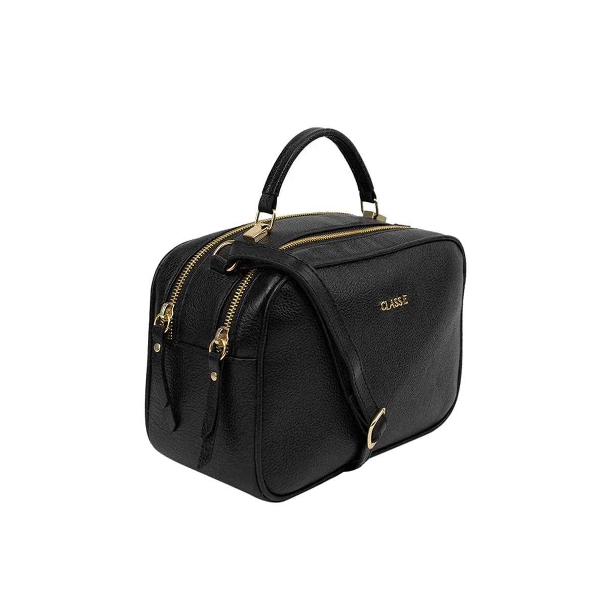 Bolsa Classe Feminina Camera Bag De Couro 2846-2 Preto Bolsa Classe Feminina Camera Bag De Couro 2846-2 Preto