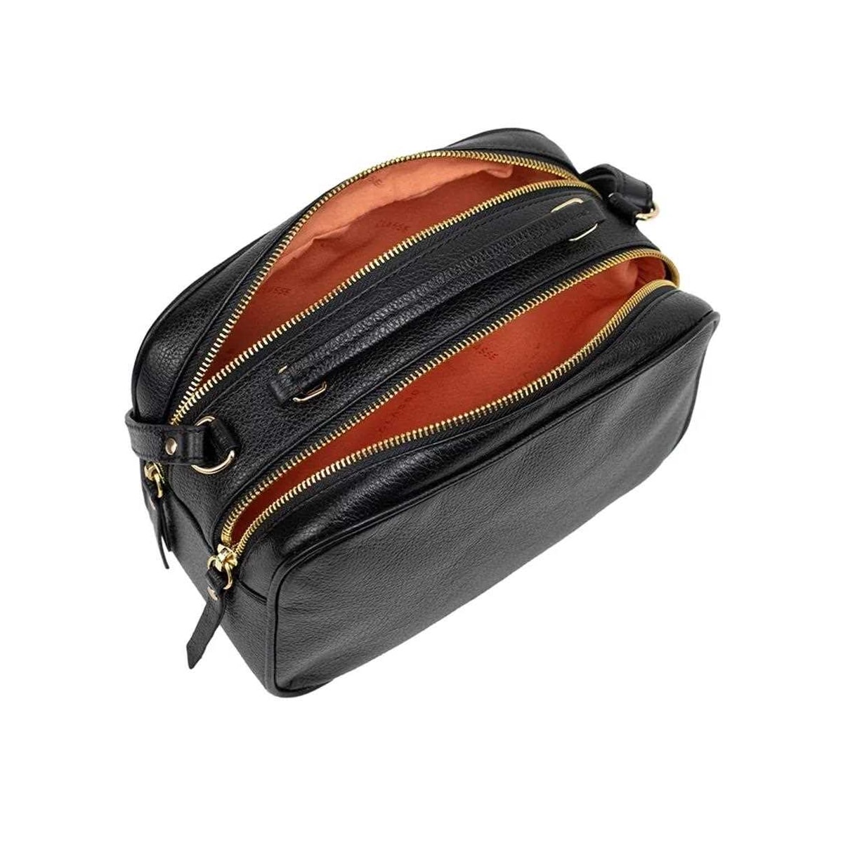 Bolsa Classe Feminina Camera Bag De Couro 2846-2 Preto Bolsa Classe Feminina Camera Bag De Couro 2846-2 Preto