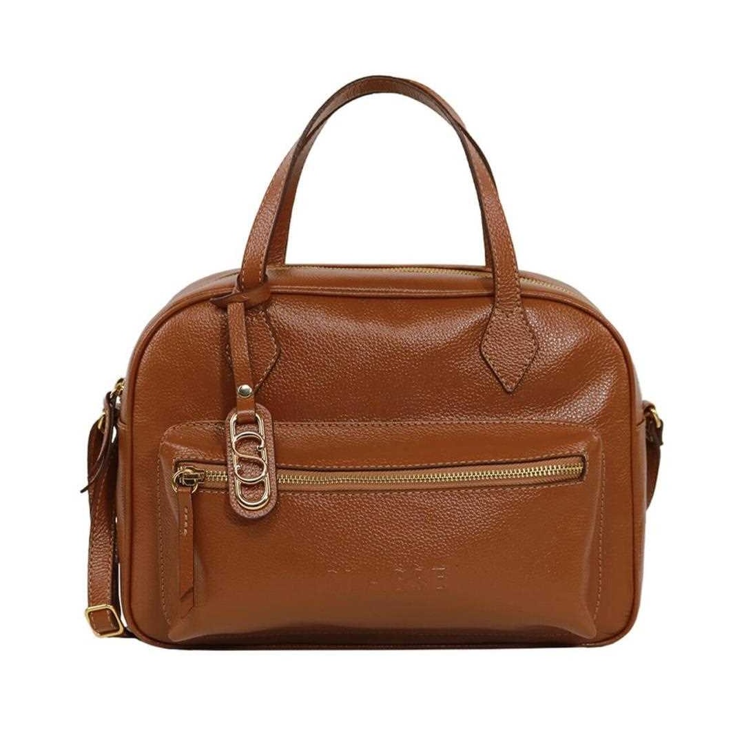 Bolsa Classe Feminina Camera Bag De Couro 3278 Nocciola