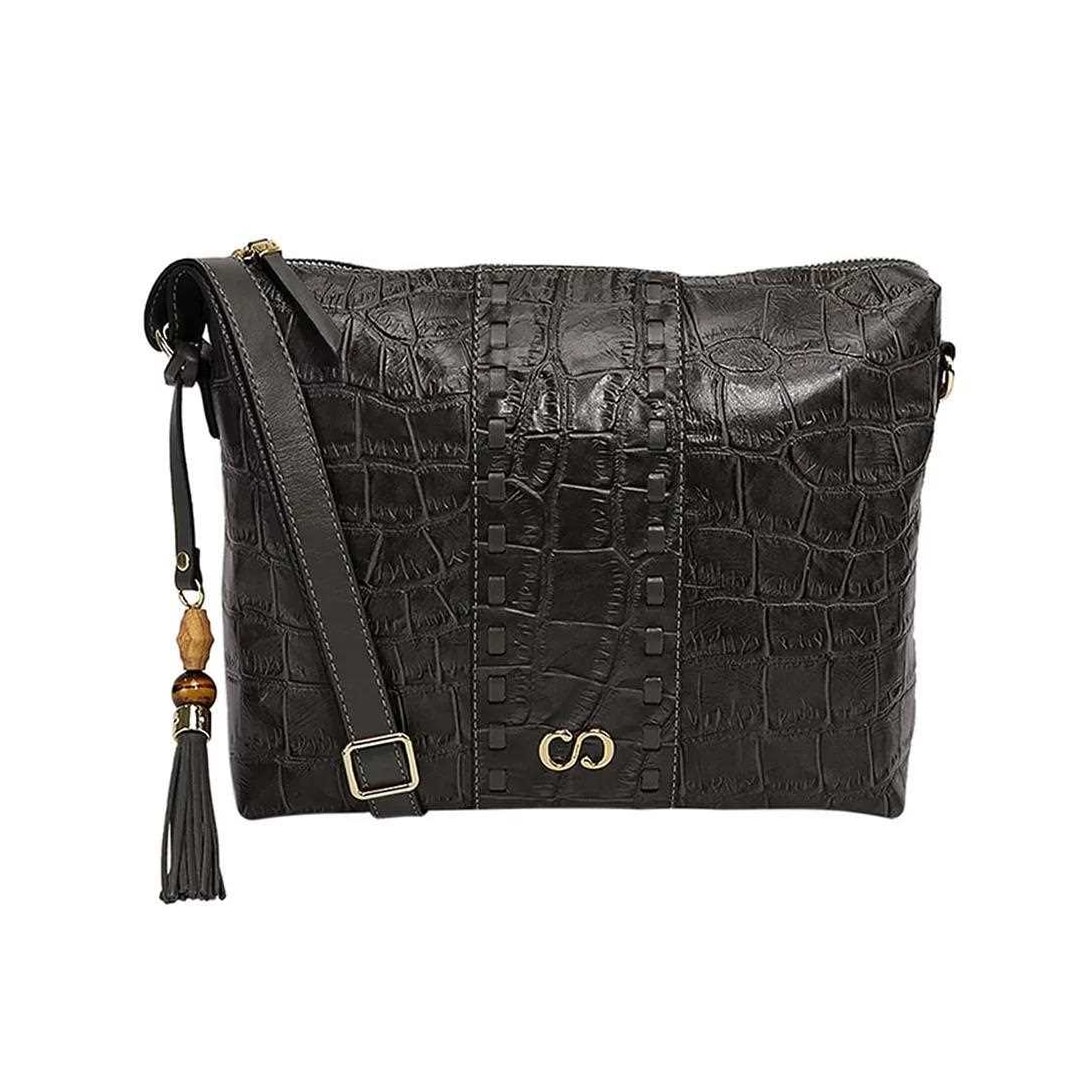 Bolsa Classe Feminina Croosbody De Couro 1751-4 Floresta