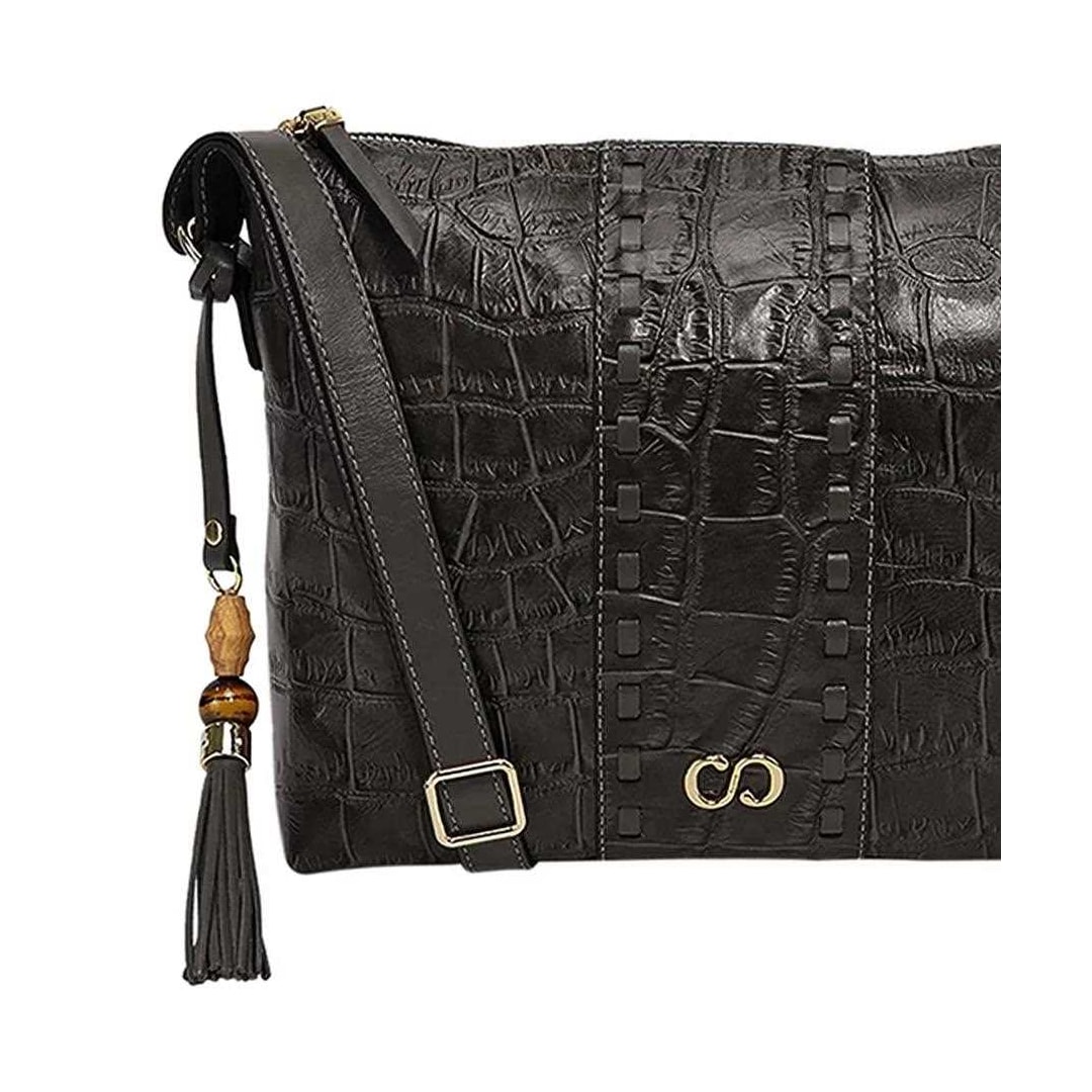 Bolsa Classe Feminina Croosbody De Couro 1751-4 Floresta