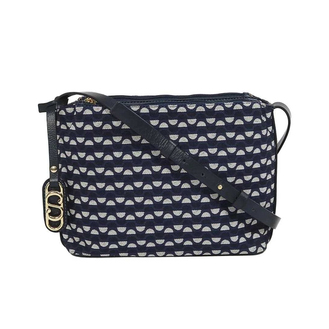 Bolsa Classe Feminina Croosbody Jacquard J0026 Marinho/Onix