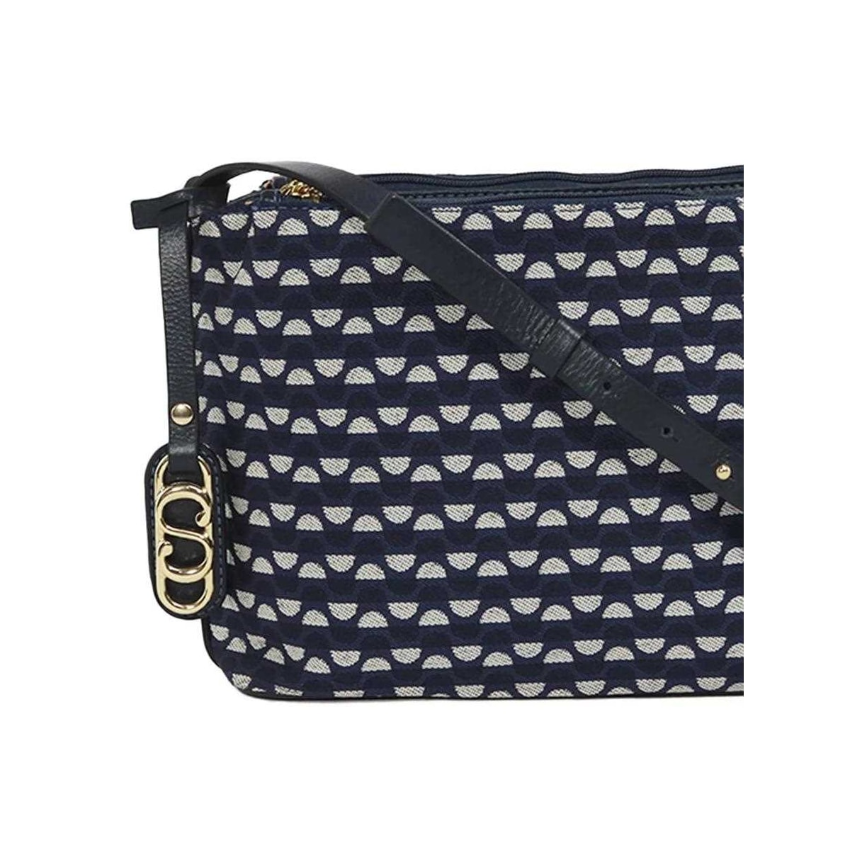 Bolsa Classe Feminina Croosbody Jacquard J0026 Marinho/Onix Bolsa Classe Feminina Croosbody Jacquard J0026 Marinho/Onix