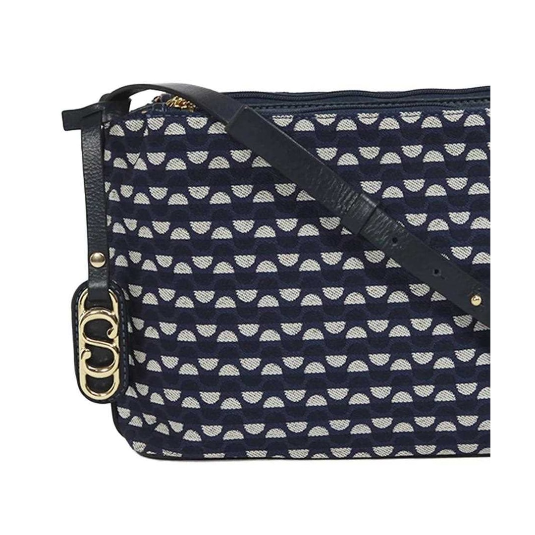 Bolsa Classe Feminina Croosbody Jacquard J0026 Marinho/Onix Bolsa Classe Feminina Croosbody Jacquard J0026 Marinho/Onix