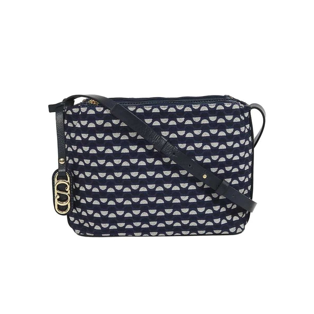 Bolsa Classe Feminina Croosbody Jacquard J0026 Marinho/Onix Bolsa Classe Feminina Croosbody Jacquard J0026 Marinho/Onix