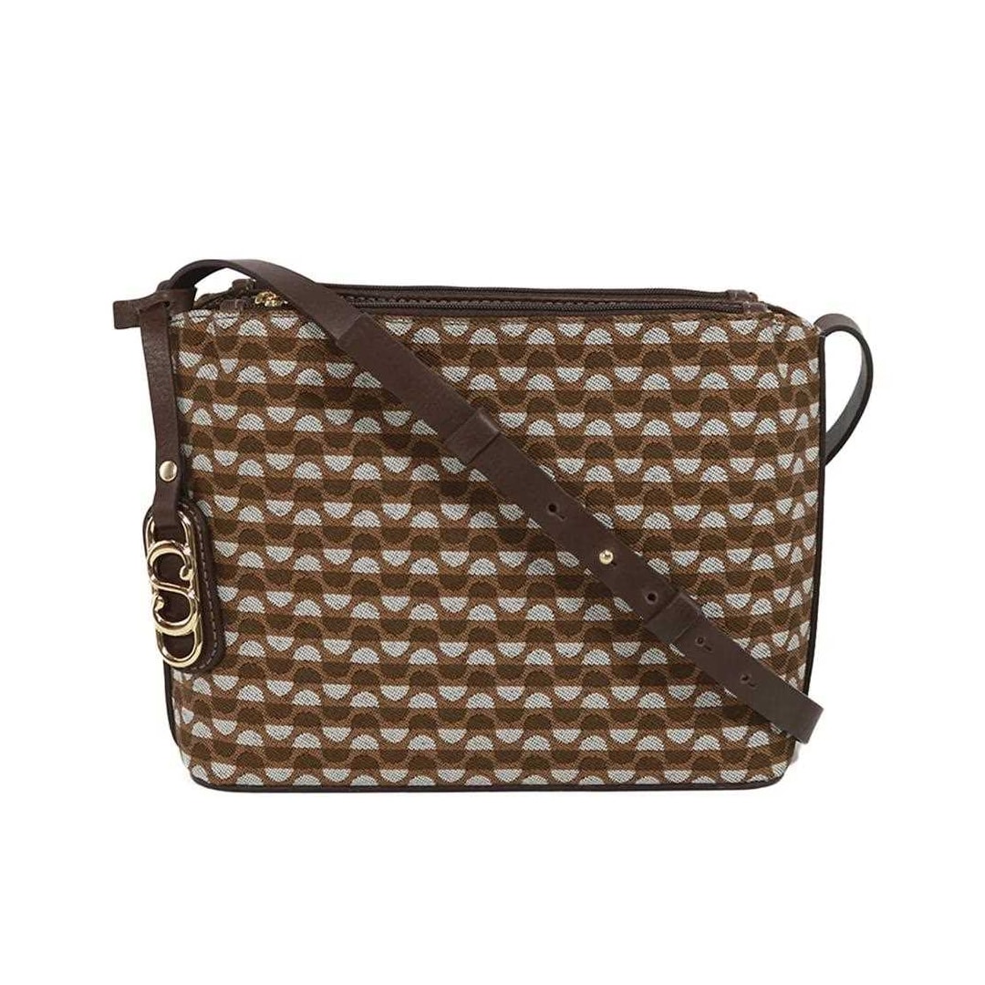 Bolsa Classe Feminina Croosbody Jacquard J0026 Nocciola/Brown