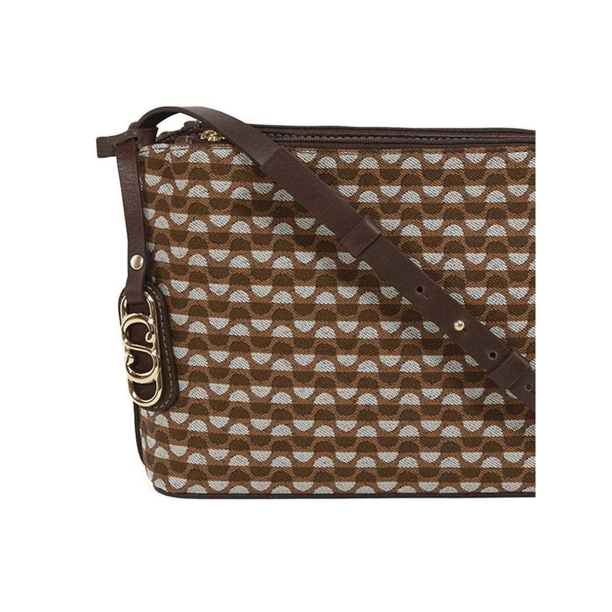 Bolsa Classe Feminina Croosbody Jacquard J0026 Nocciola/Brown