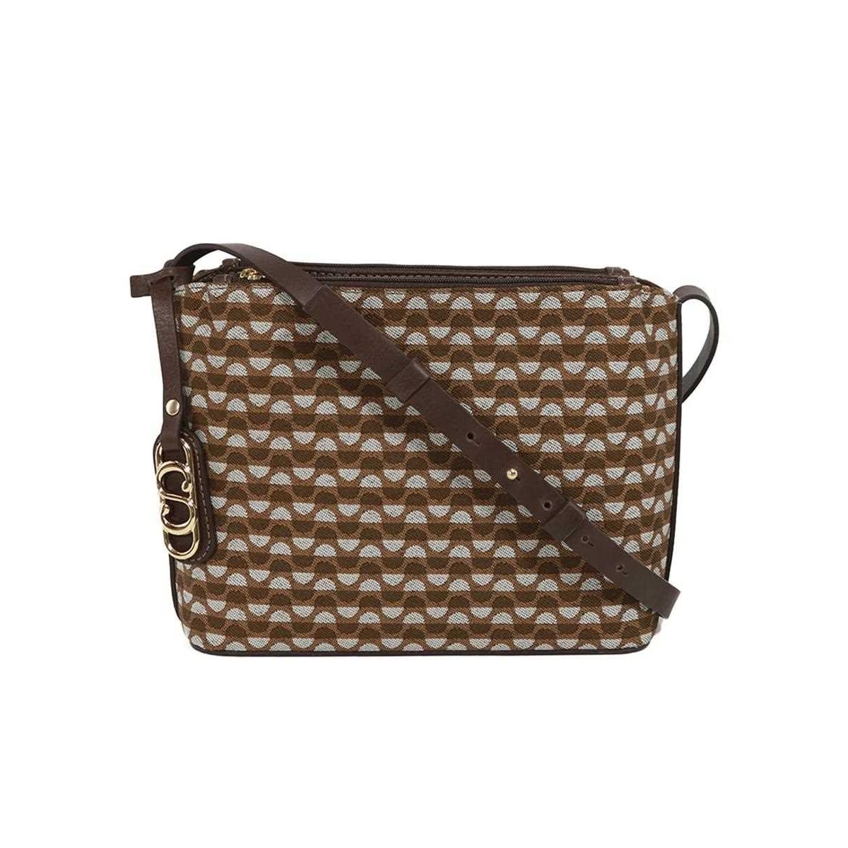 Bolsa Classe Feminina Croosbody Jacquard J0026 Nocciola/Brown Bolsa Classe Feminina Croosbody Jacquard J0026 Nocciola/Brown