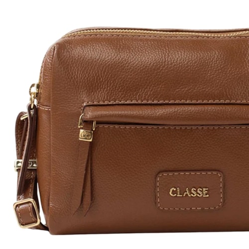 Detalhe - Bolsa Classe Feminina De Couro 3476 Nocciola