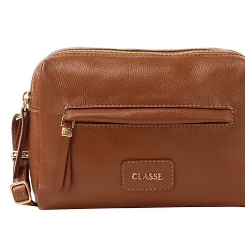 Detalhe - Bolsa Classe Feminina De Couro 3476 Nocciola