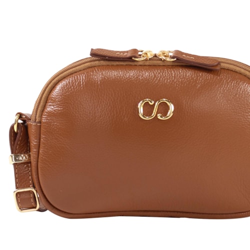 Detalhe - Bolsa Classe Feminina De Couro 3504 Nocciola