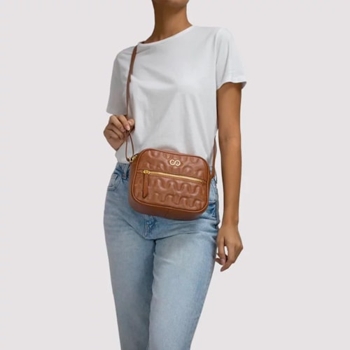 Bolsa Classe Feminina De Couro Bag 2977-2 Nocciola