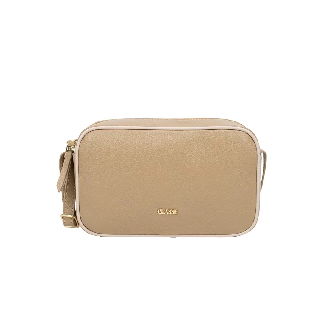 Bolsa Classe Feminina De Couro Camera Bag 3171 Creme Bolsa Classe Feminina De Couro Camera Bag 3171 Creme