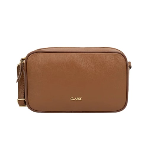 Bolsa Classe Feminina De Couro Camera Bag 3171 Nocciola