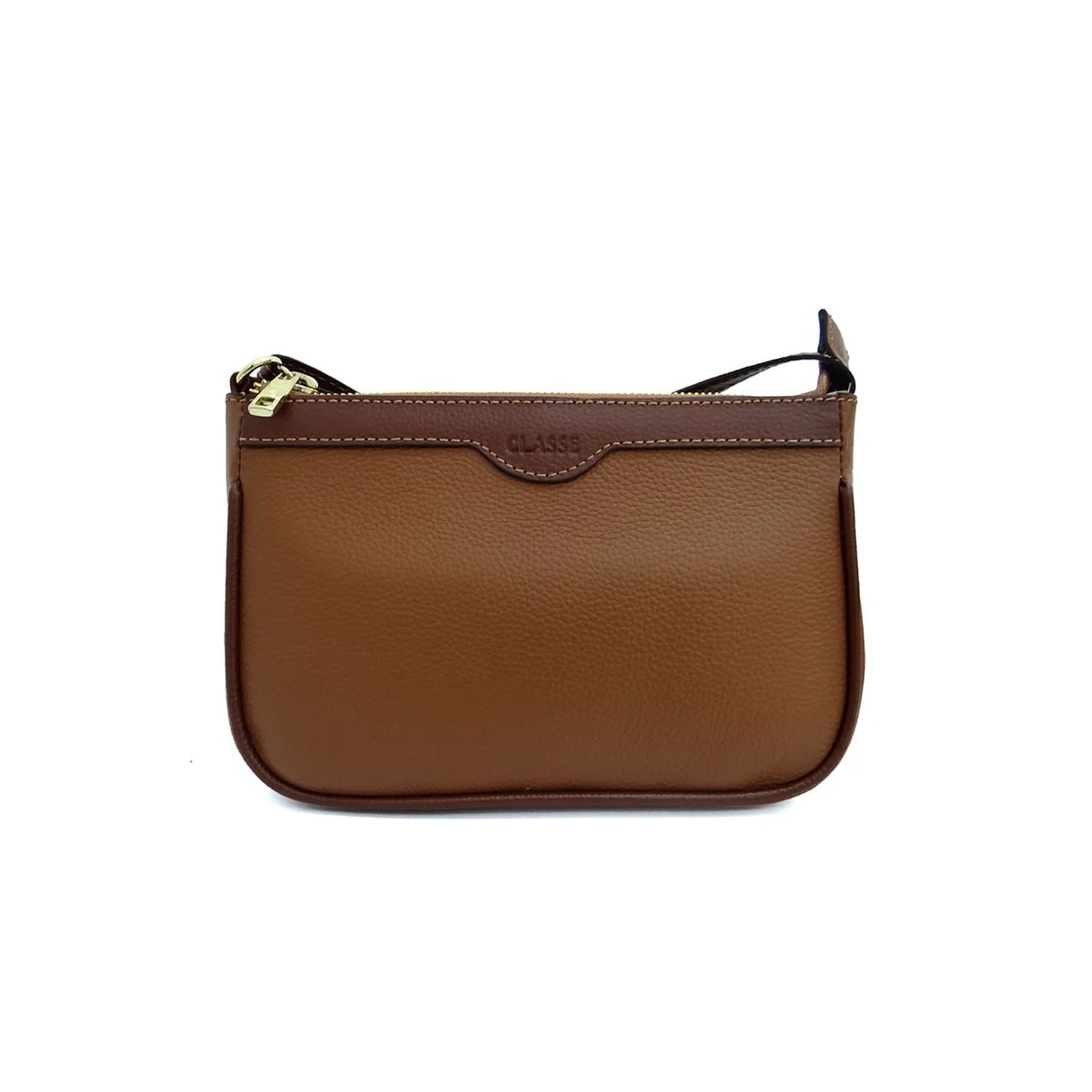 Bolsa Classe Feminina De Couro Croosbody 3016-2 Castor Bolsa Classe Feminina De Couro Croosbody 3016-2 Castor