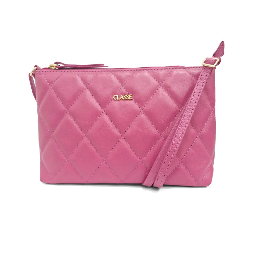 Bolsa Classe Feminina De Couro Croosbody 3151-2 Magenta