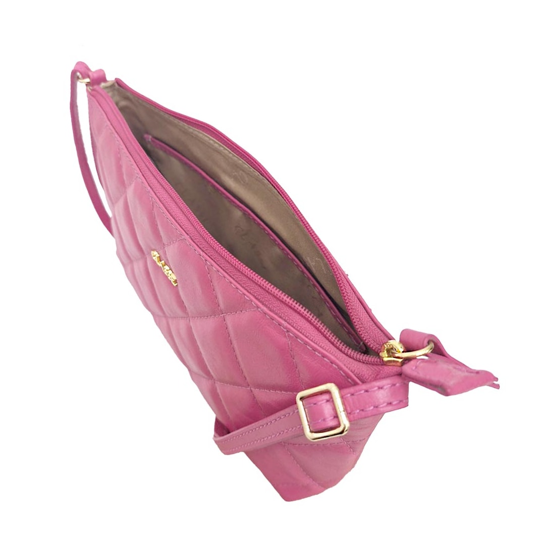 Bolsa Classe Feminina De Couro Croosbody 3151-2 Magenta Bolsa Classe Feminina De Couro Croosbody 3151-2 Magenta