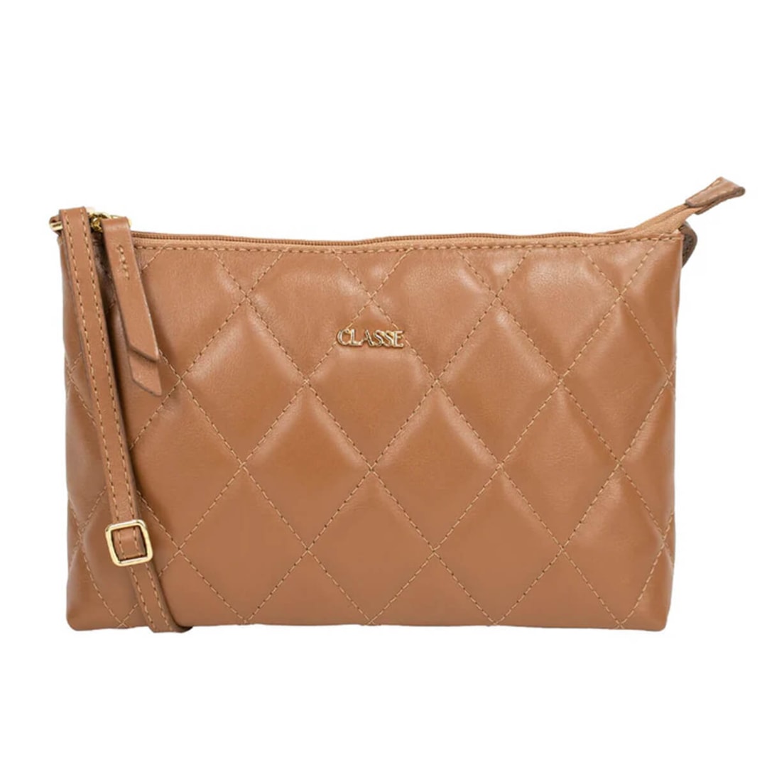 Bolsa Classe Feminina De Couro Croosbody 3151-2 Nocciola