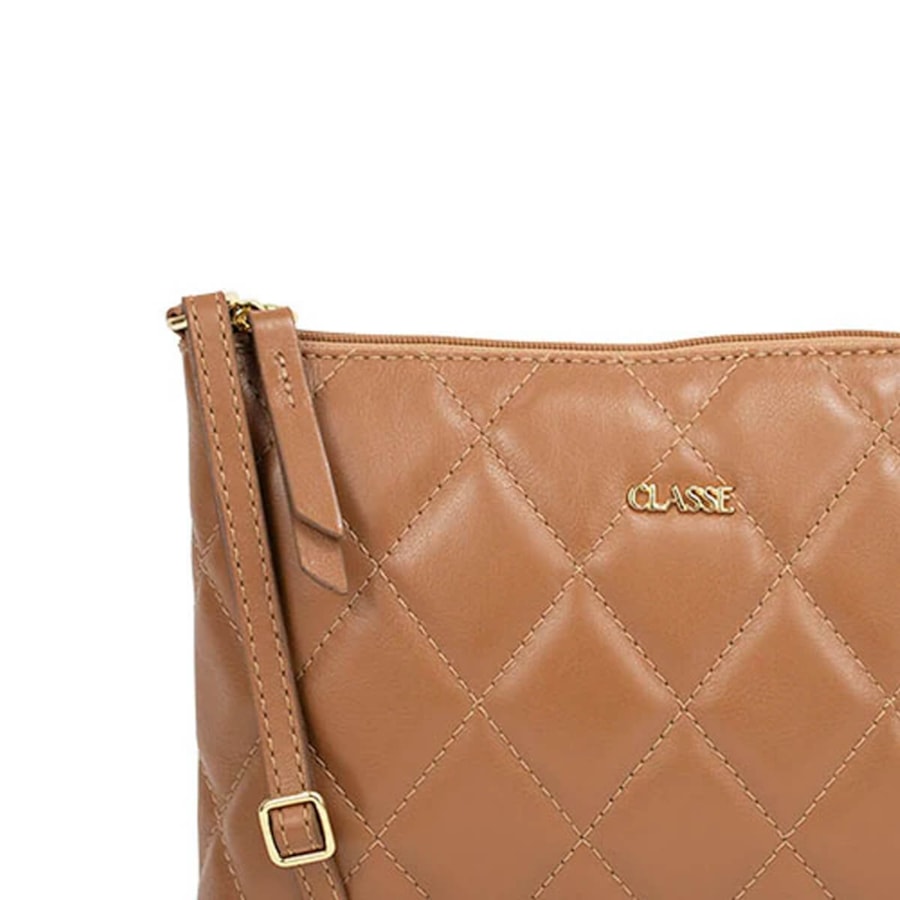 Bolsa Classe Feminina De Couro Croosbody 3151-2 Nocciola