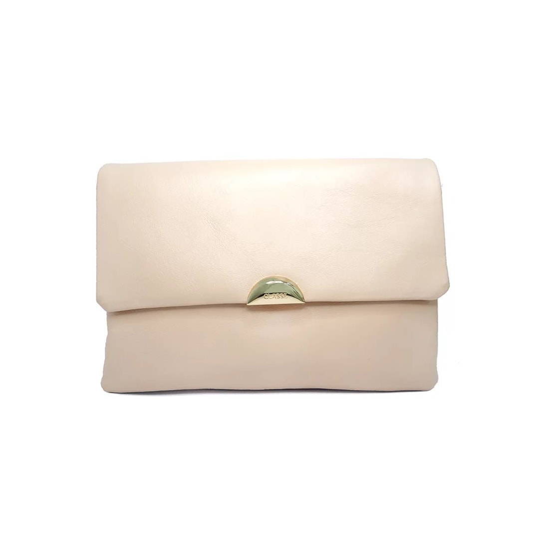 Bolsa Classe Feminina De Couro Tiracolo 3194 Creme