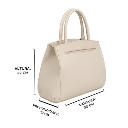 Bolsa Classe Feminina De Couro Tote 3188 Creme