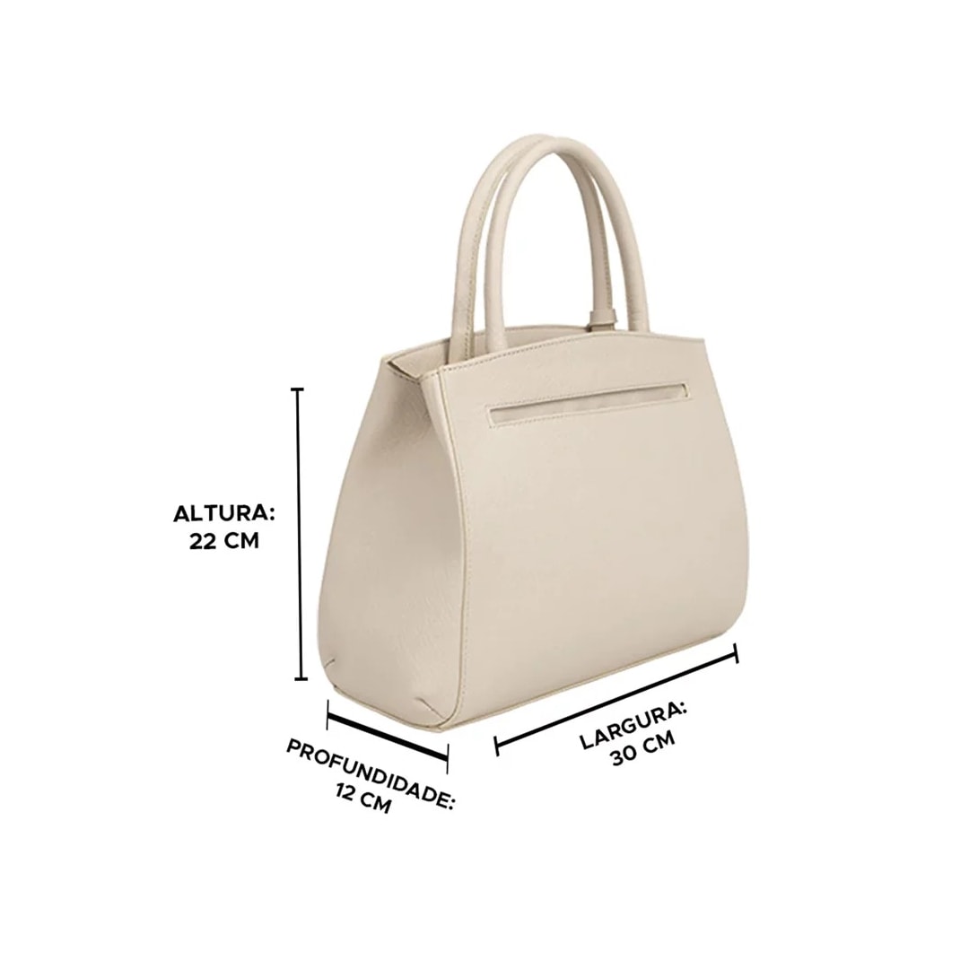 Bolsa Classe Feminina De Couro Tote 3188 Creme Bolsa Classe Feminina De Couro Tote 3188 Creme