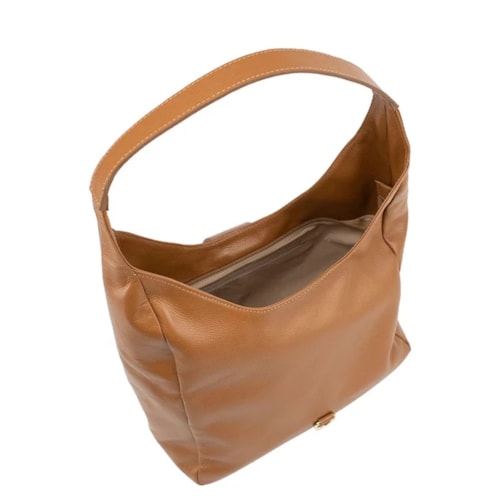 Bolsa Classe Feminina Hobo De Couro 3132 Nocciola