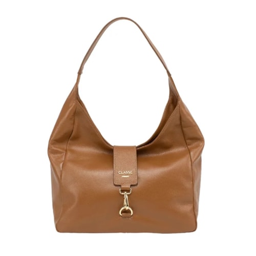 Bolsa Classe Feminina Hobo De Couro 3132 Nocciola