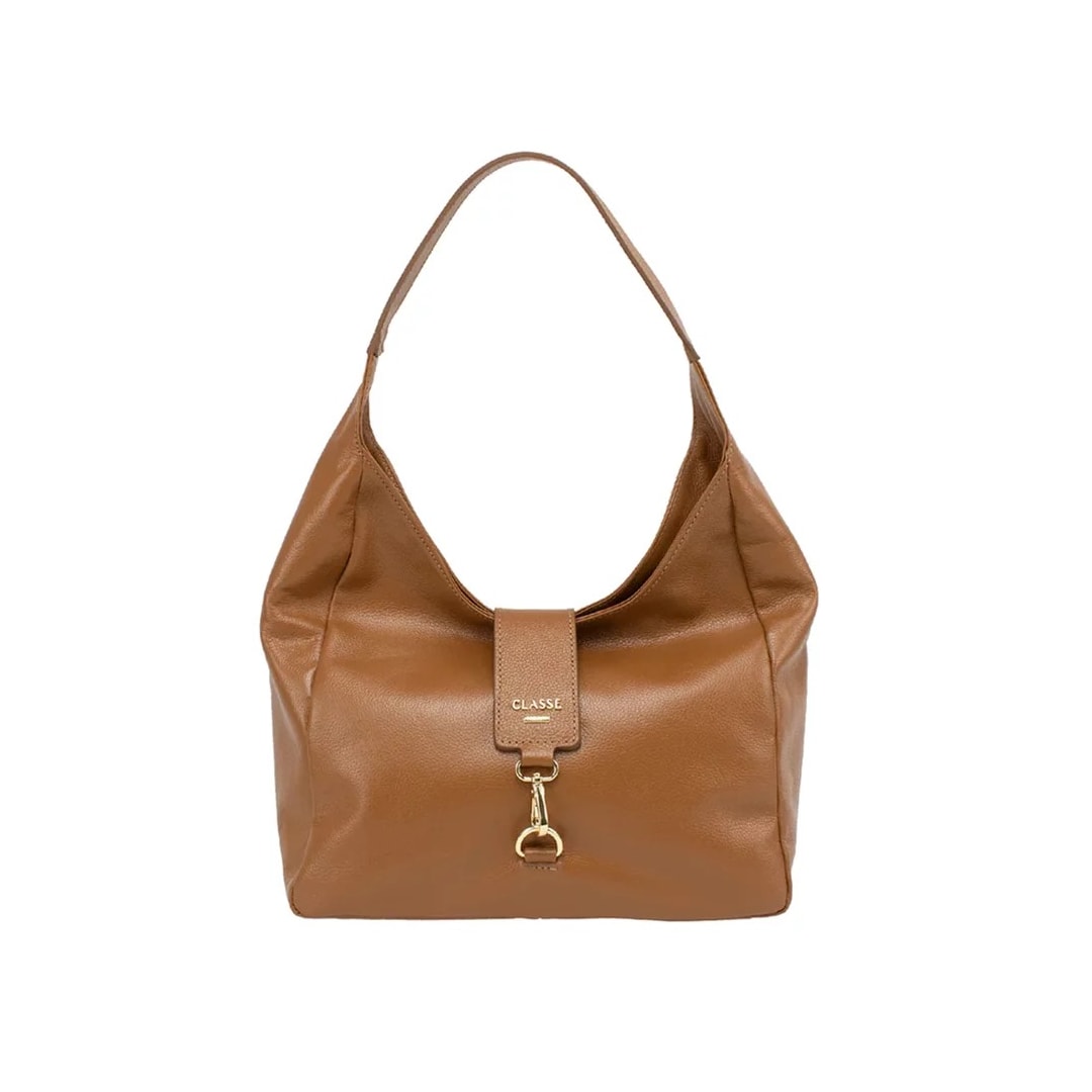 Bolsa Classe Feminina Hobo De Couro 3132 Nocciola