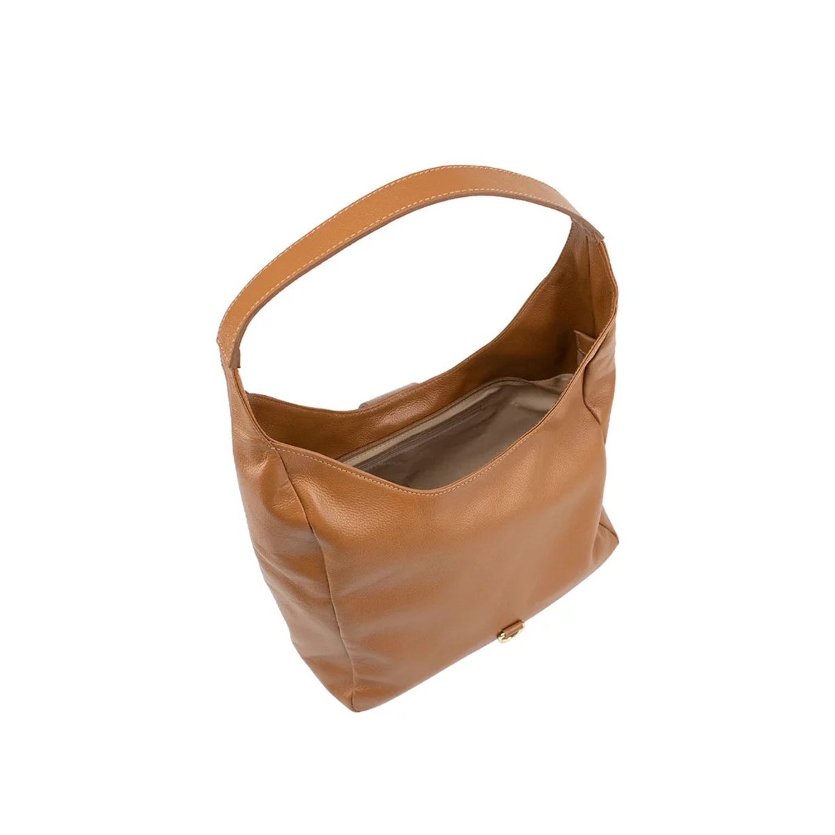 Bolsa Classe Feminina Hobo De Couro 3132 Nocciola