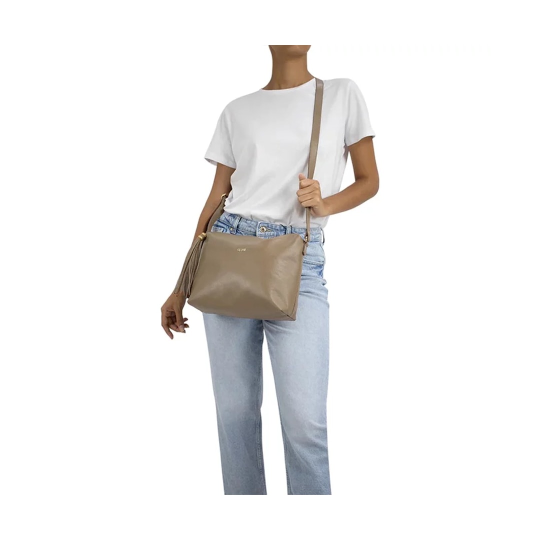Bolsa Classe Feminina Tiracolo De Couro 1751 Crepe