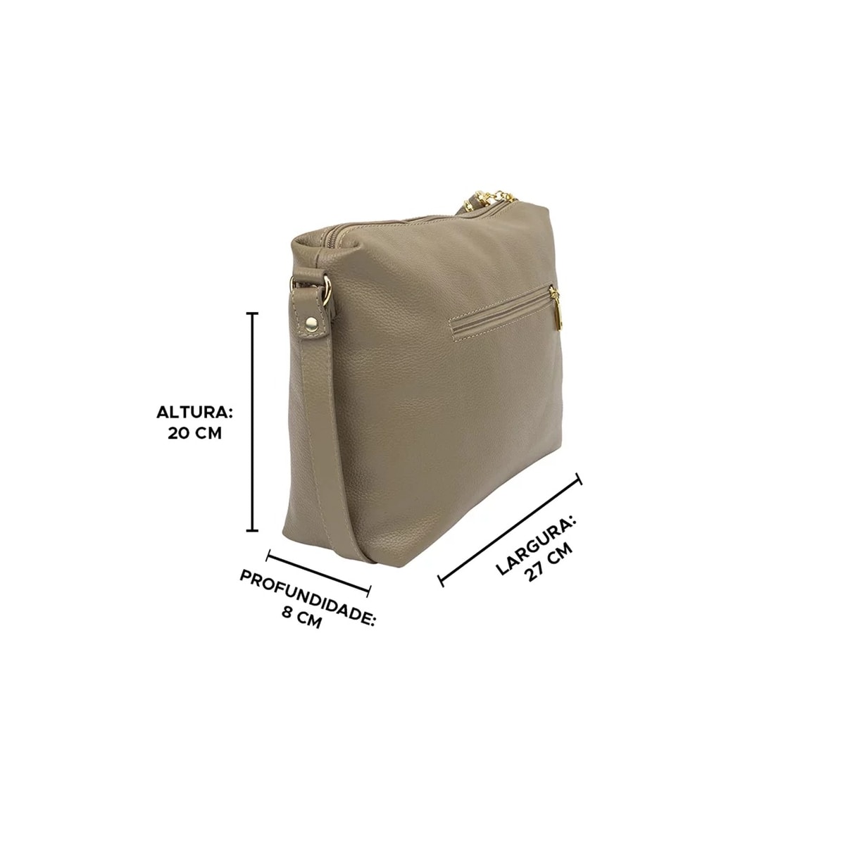 Bolsa Classe Feminina Tiracolo De Couro 1751 Crepe