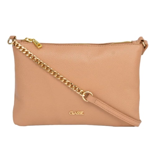 Bolsa Classe Feminina Tiracolo De Couro 302 Tan