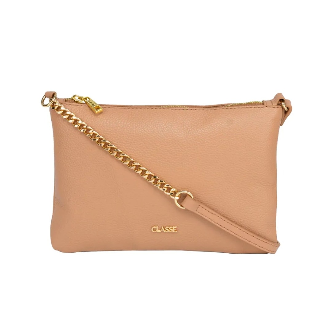 Bolsa Classe Feminina Tiracolo De Couro 302 Tan Bolsa Classe Feminina Tiracolo De Couro 302 Tan