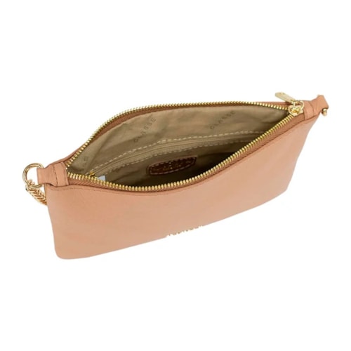 Detalhe - Bolsa Classe Feminina Tiracolo De Couro 302 Tan