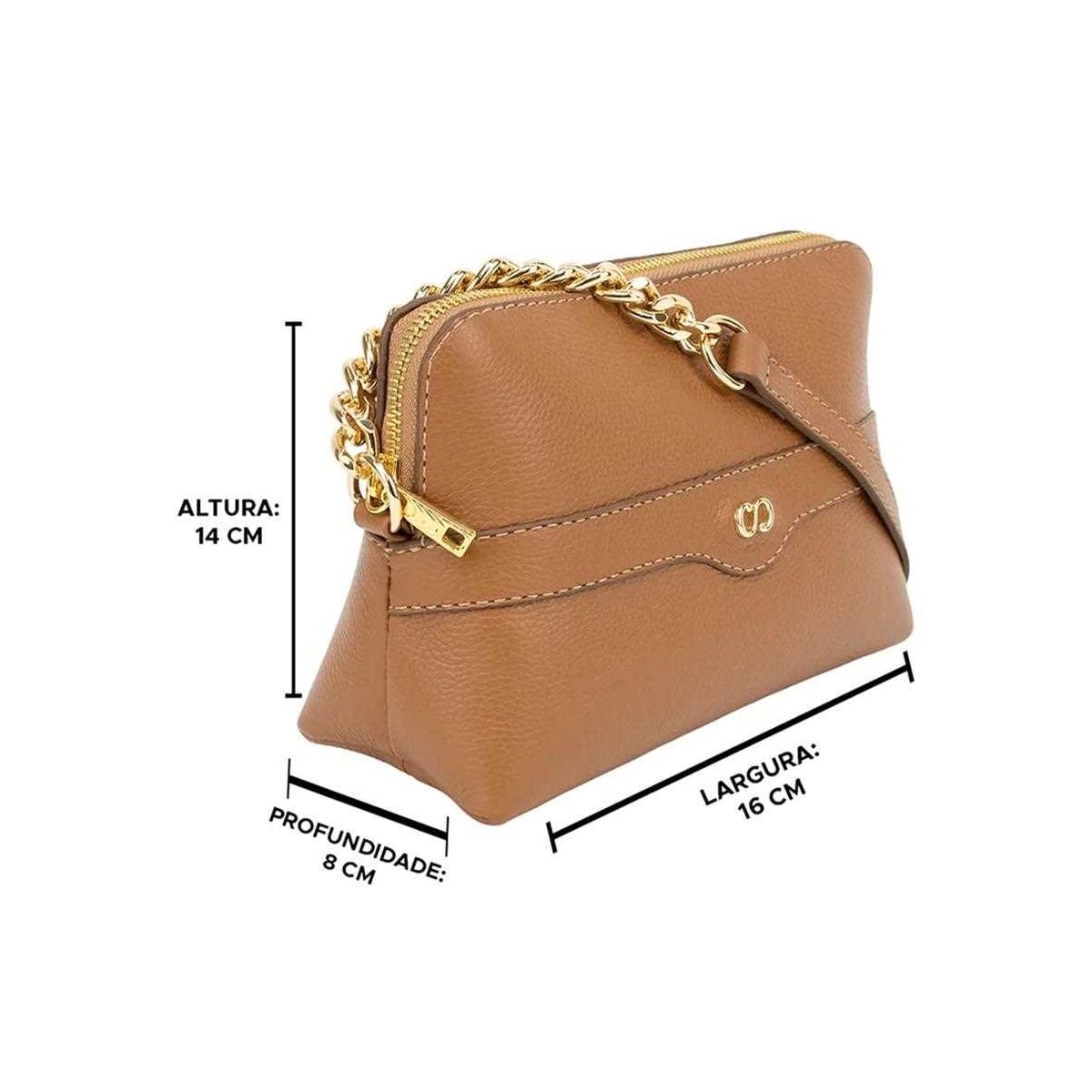 Bolsa Classe Feminina Tiracolo De Couro 3130 Nocciola Bolsa Classe Feminina Tiracolo De Couro 3130 Nocciola
