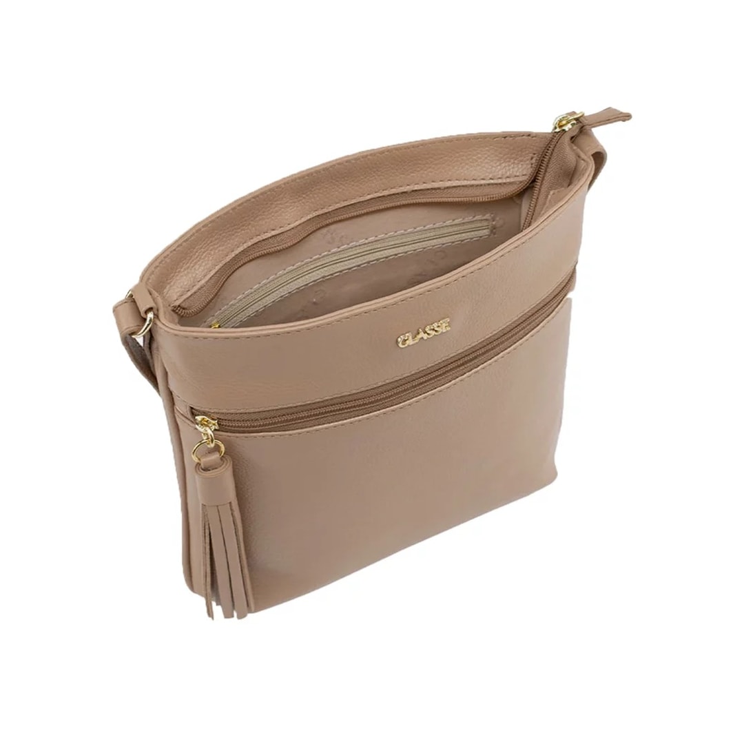Bolsa Classe Feminina Tiracolo De Couro 3136 Crepe