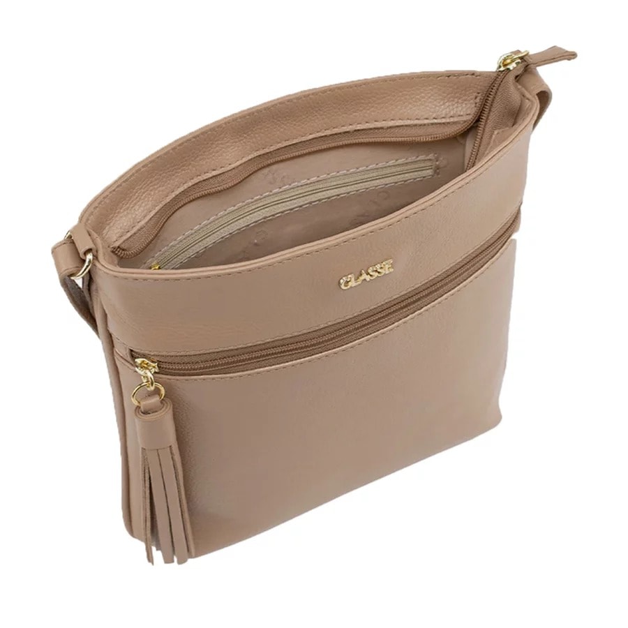 Bolsa Classe Feminina Tiracolo De Couro 3136 Crepe