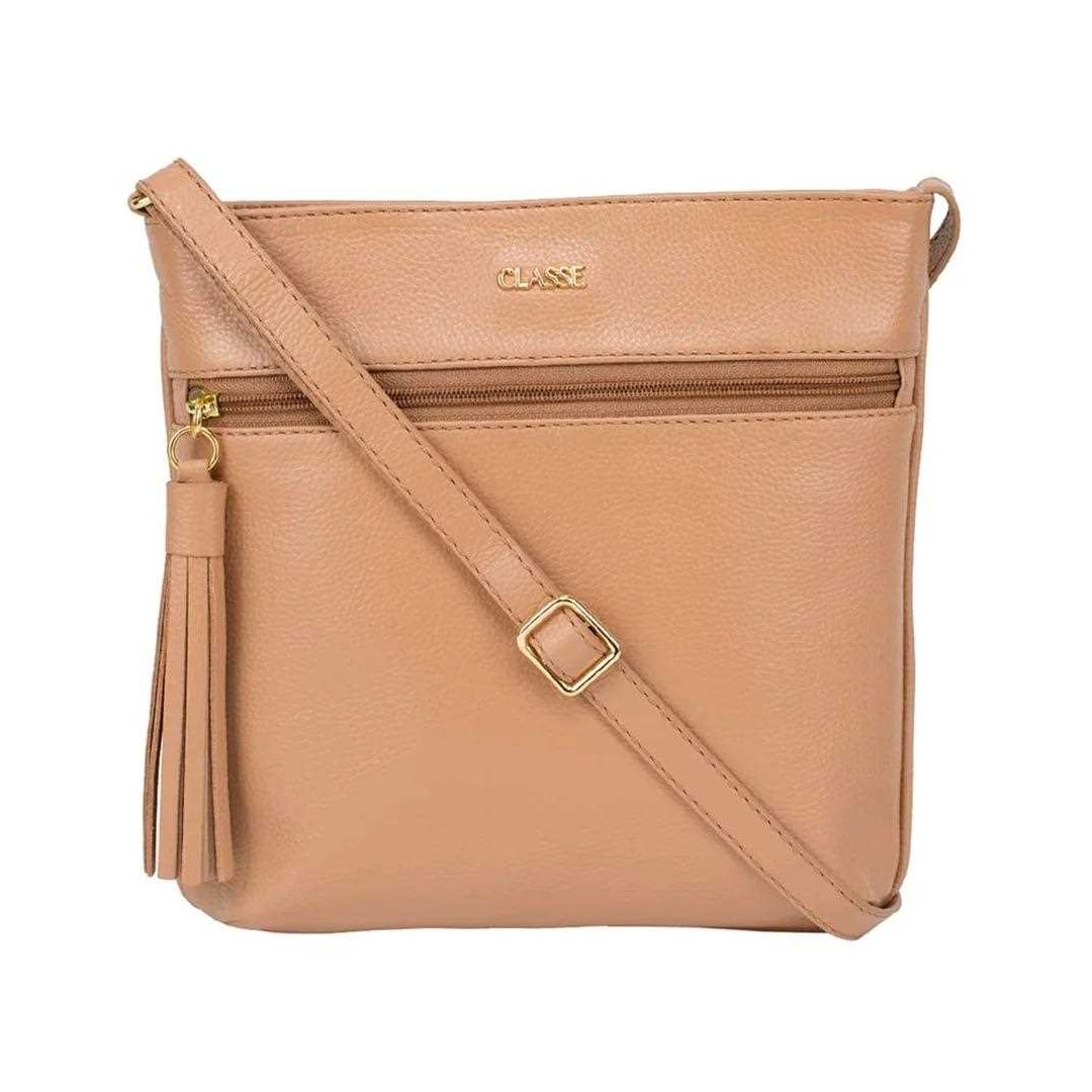 Bolsa Classe Feminina Tiracolo De Couro 3136 Tan Bolsa Classe Feminina Tiracolo De Couro 3136 Tan