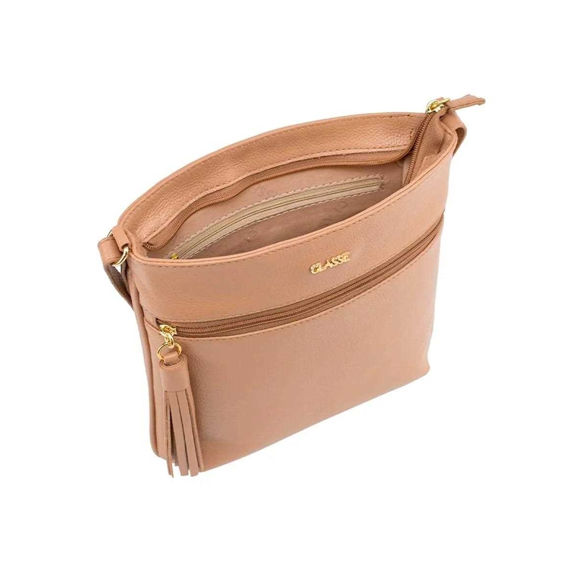 Bolsa Classe Feminina Tiracolo De Couro 3136 Tan Bolsa Classe Feminina Tiracolo De Couro 3136 Tan