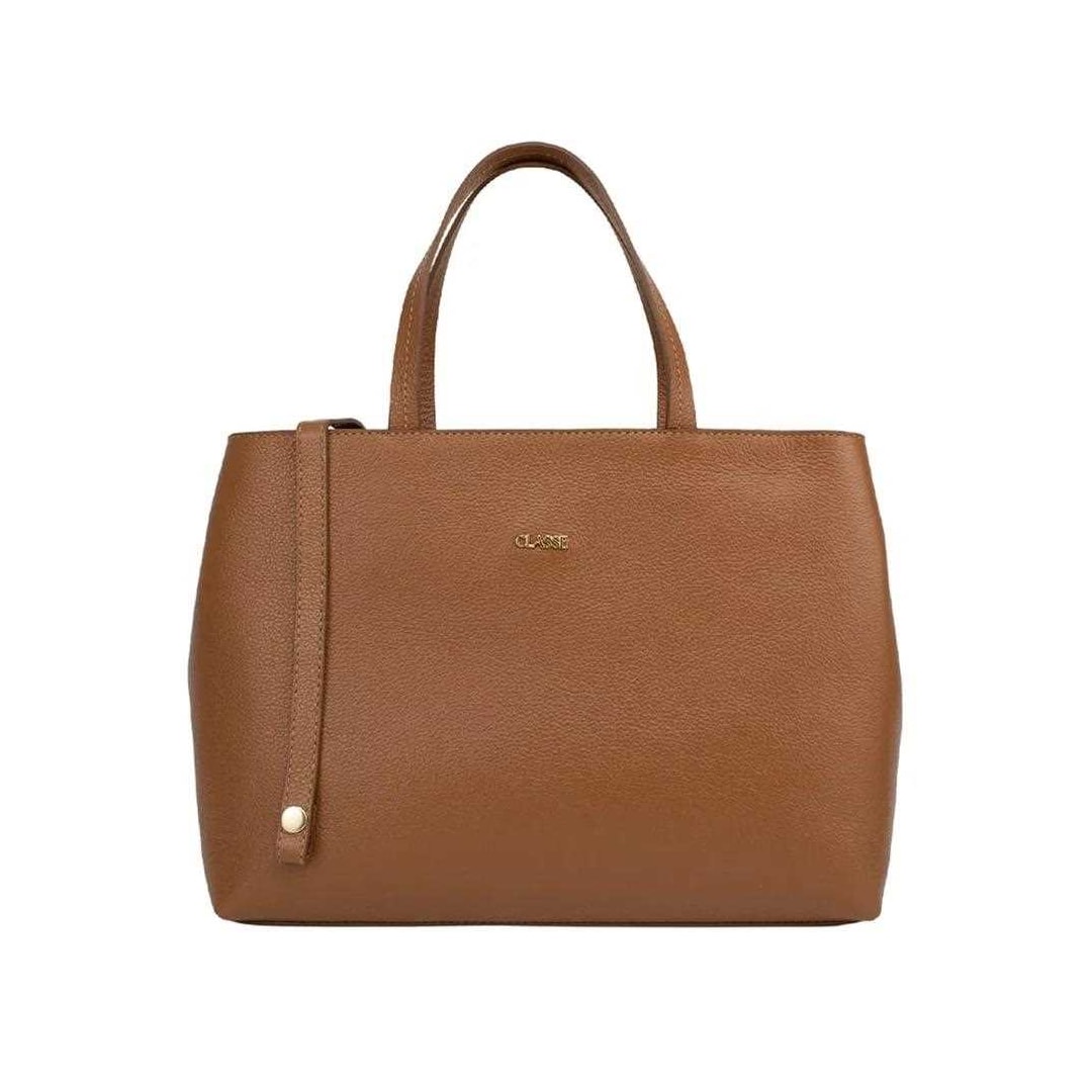Bolsa Classe Feminina Tote De Couro 3138 Nocciola