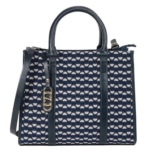 Bolsa Classe Feminina Tote Jacquard J003 Marinho/Onix