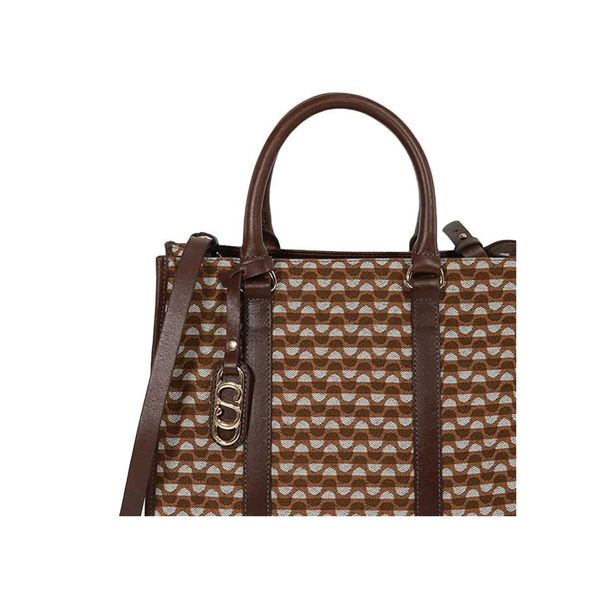 Bolsa Classe Feminina Tote Jacquard J003 Nocciola/Brown Bolsa Classe Feminina Tote Jacquard J003 Nocciola/Brown