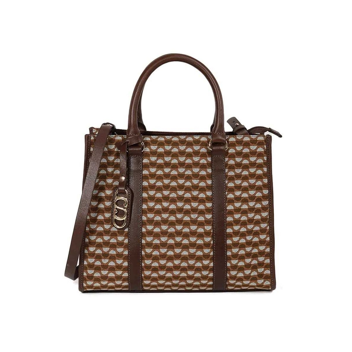 Bolsa Classe Feminina Tote Jacquard J003 Nocciola/Brown Bolsa Classe Feminina Tote Jacquard J003 Nocciola/Brown