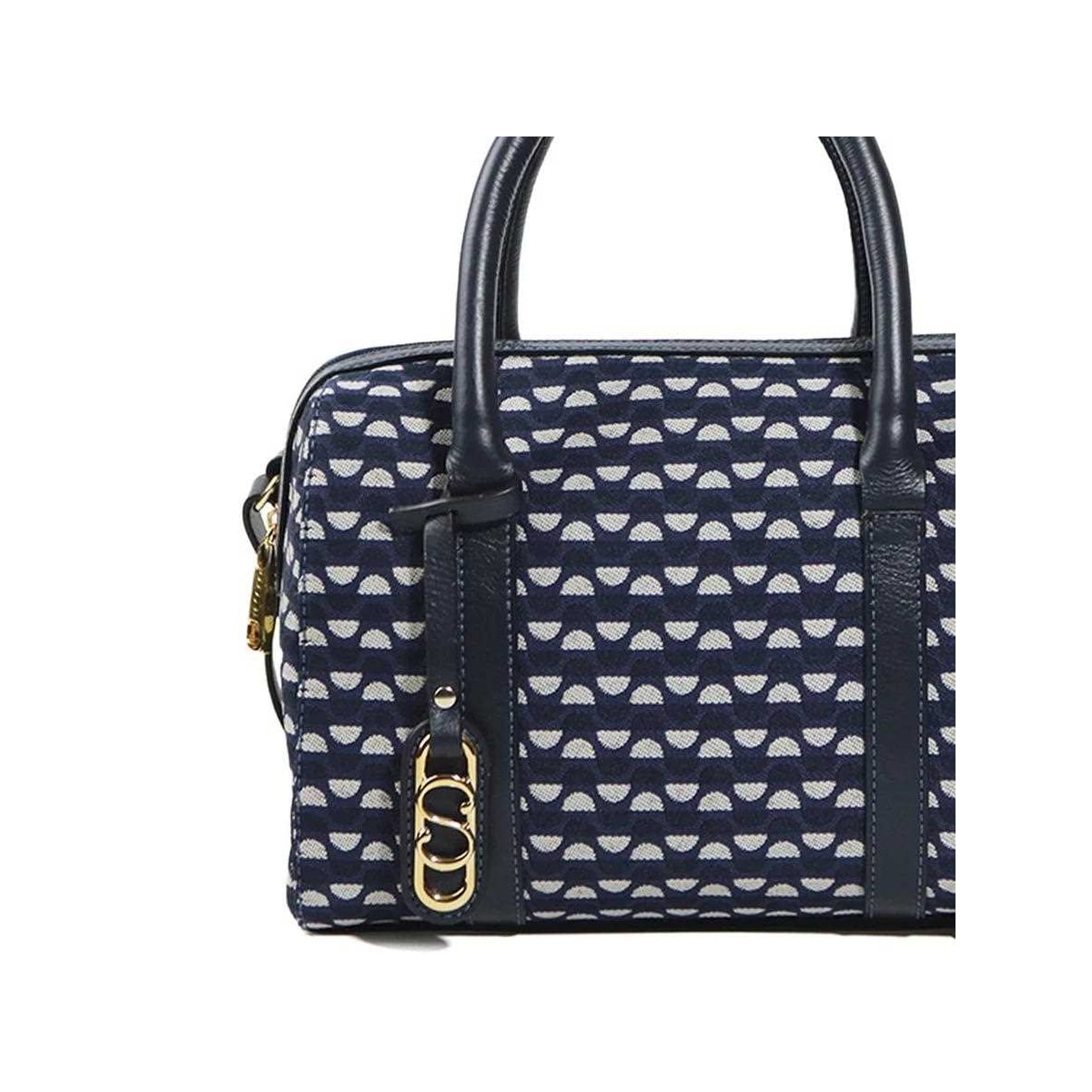 Bolsa Classe Feminina Tote Jacquard J004 Marinho/Onix Bolsa Classe Feminina Tote Jacquard J004 Marinho/Onix