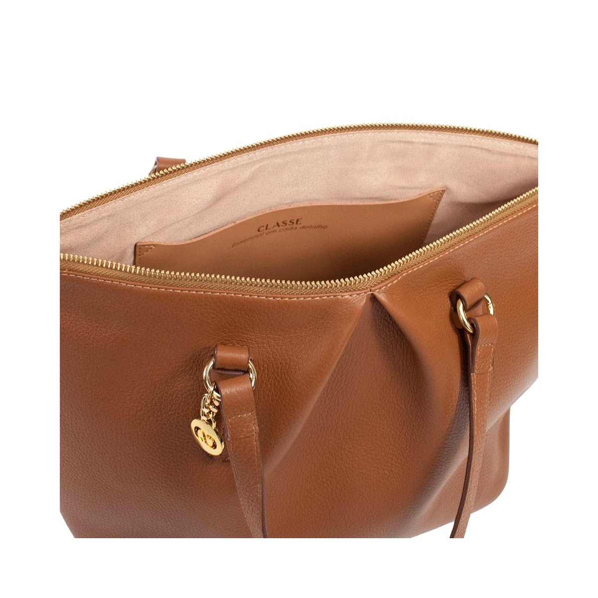 Bolsa Classe Shopping Bag De Couro 3455 Nocciola