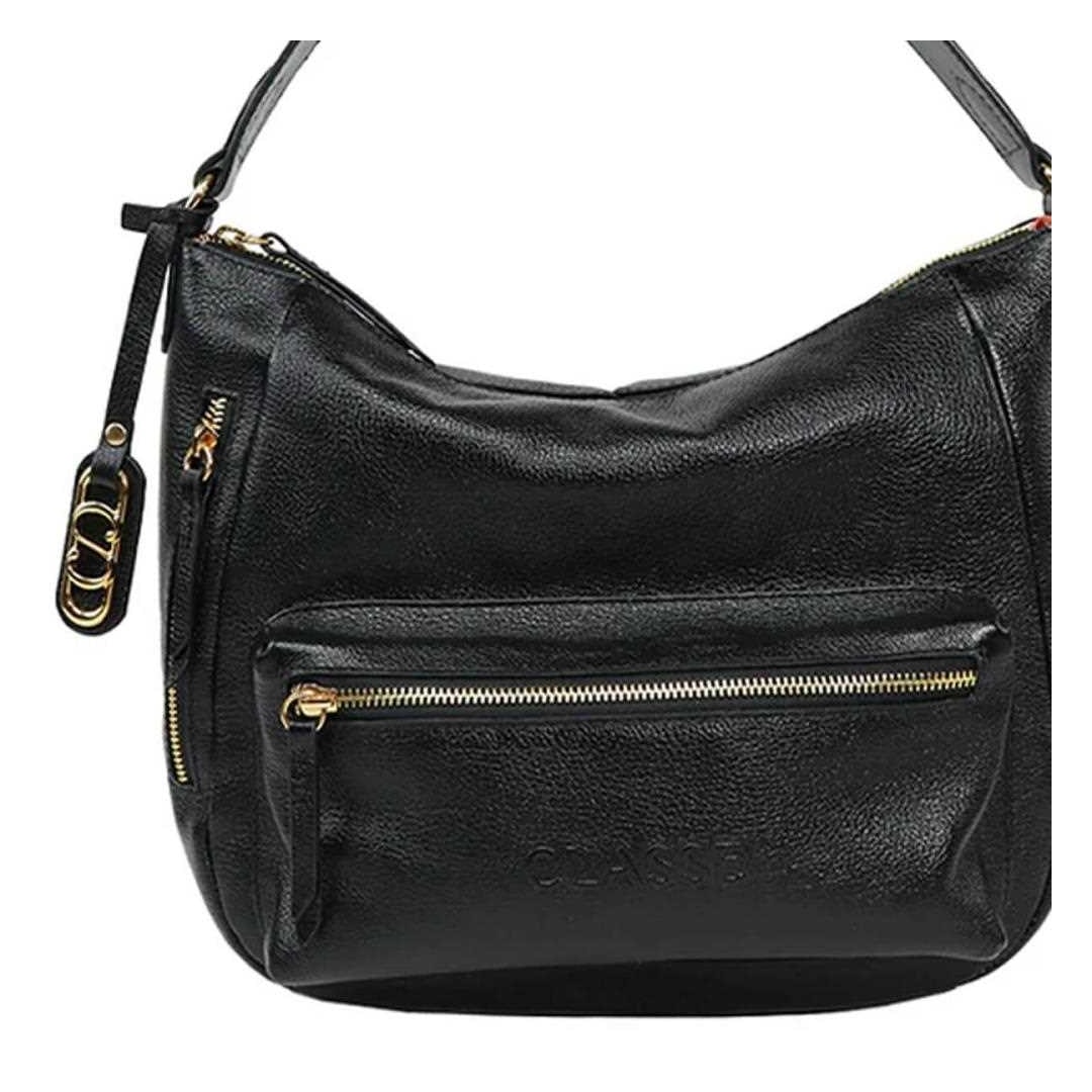 Bolsa Classe Shopping De Couro 3280 Preto